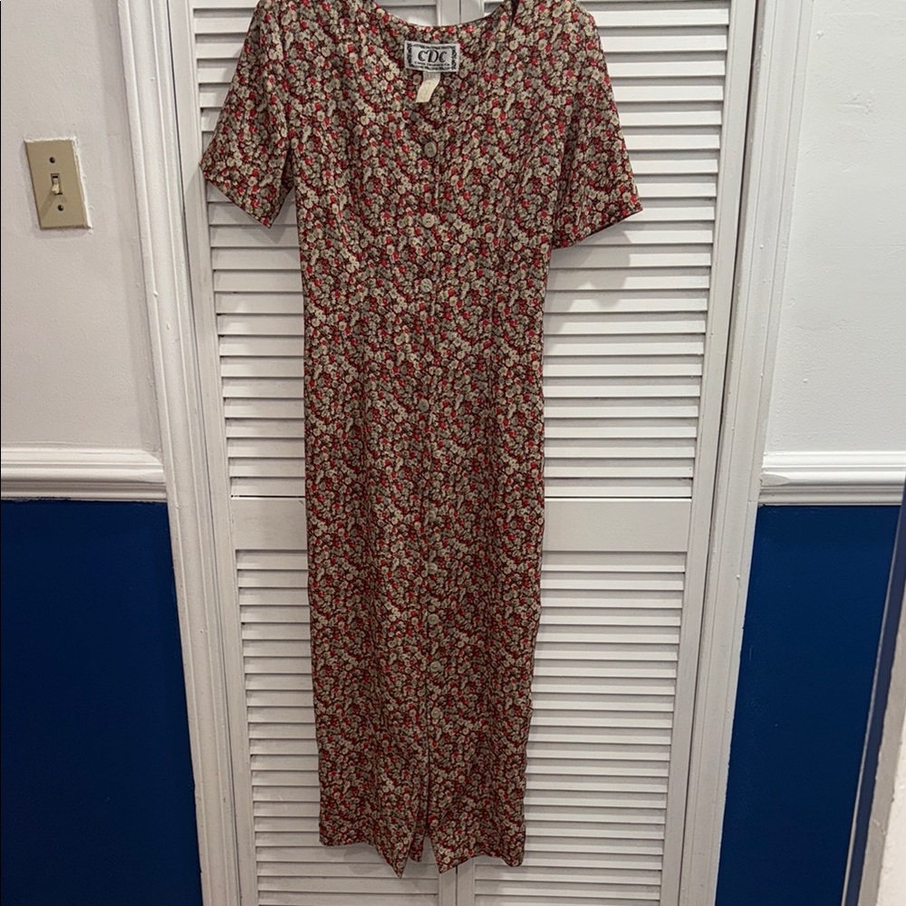 CDC Floral Maxi Dress in Red and White